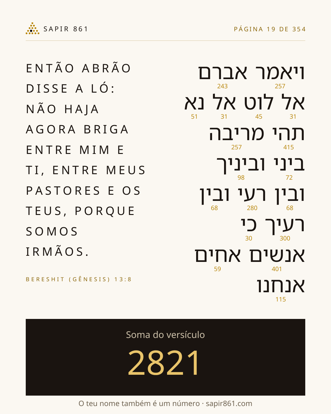 Cartão do versículo 19