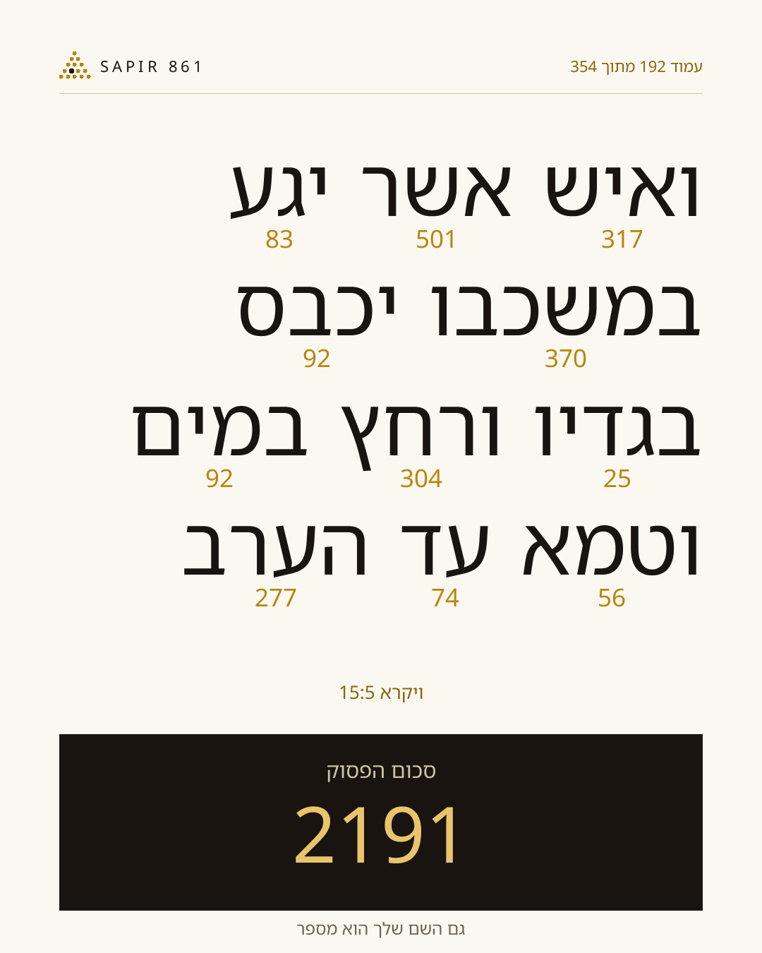 כרטיס פסוק 192