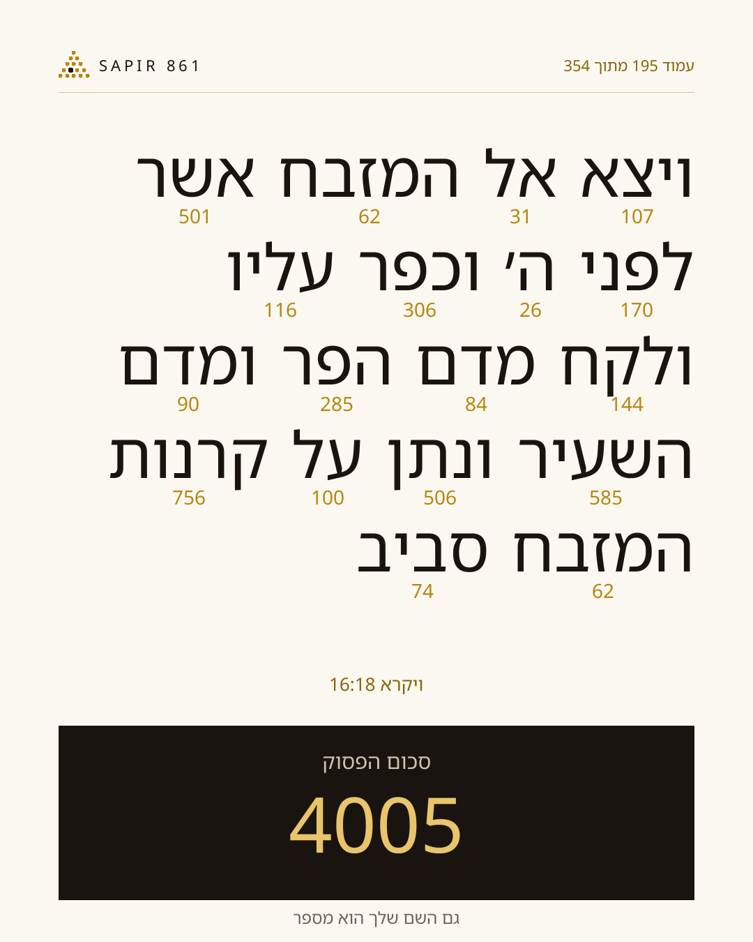 כרטיס פסוק 195