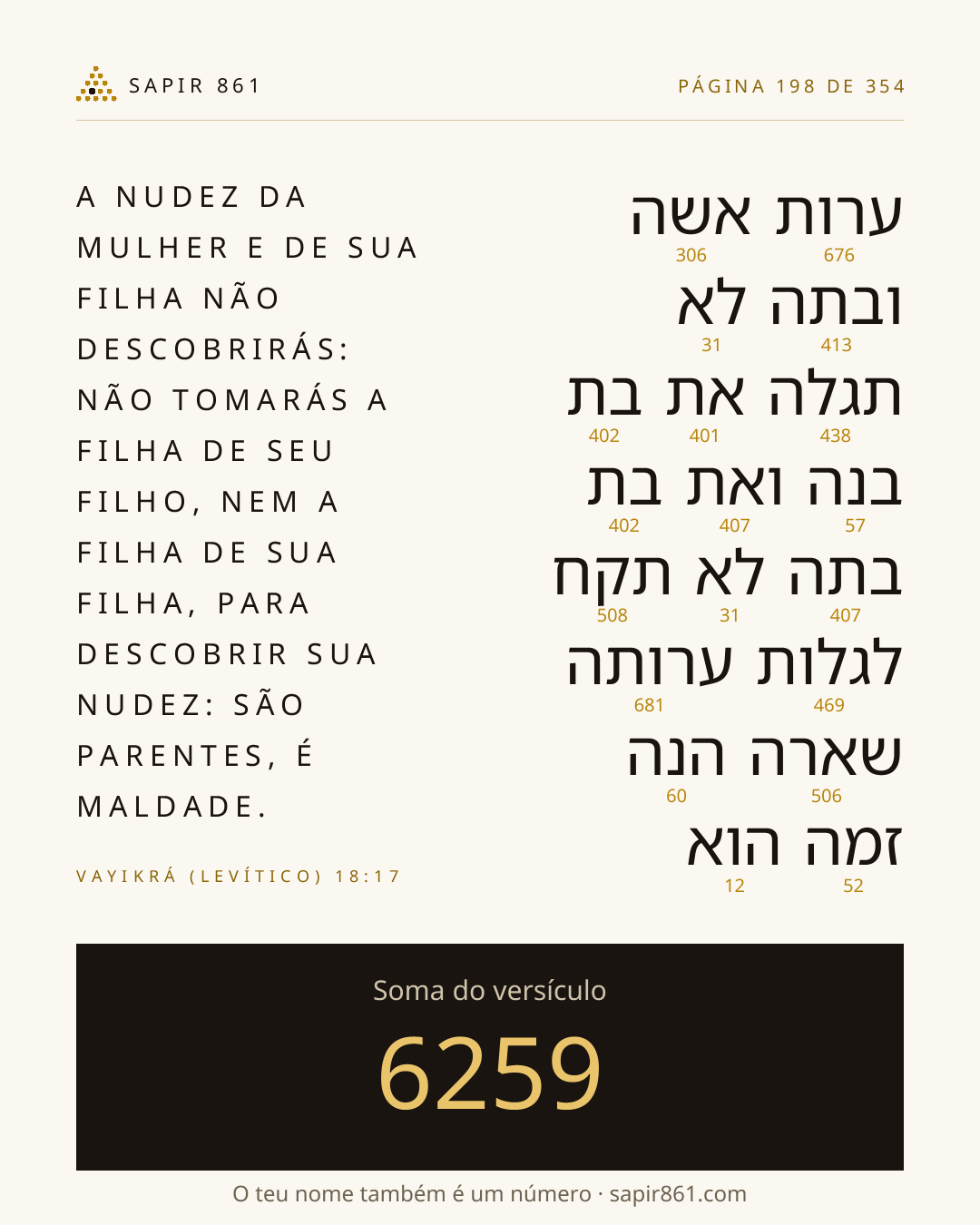 Cartão do versículo 198