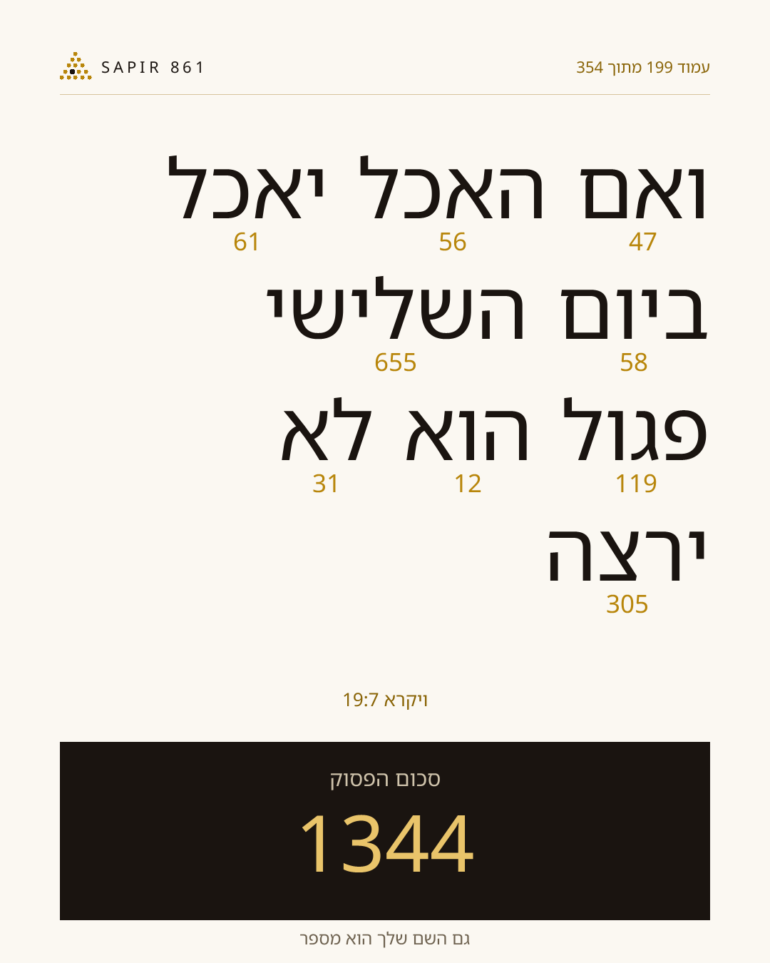 כרטיס פסוק 199