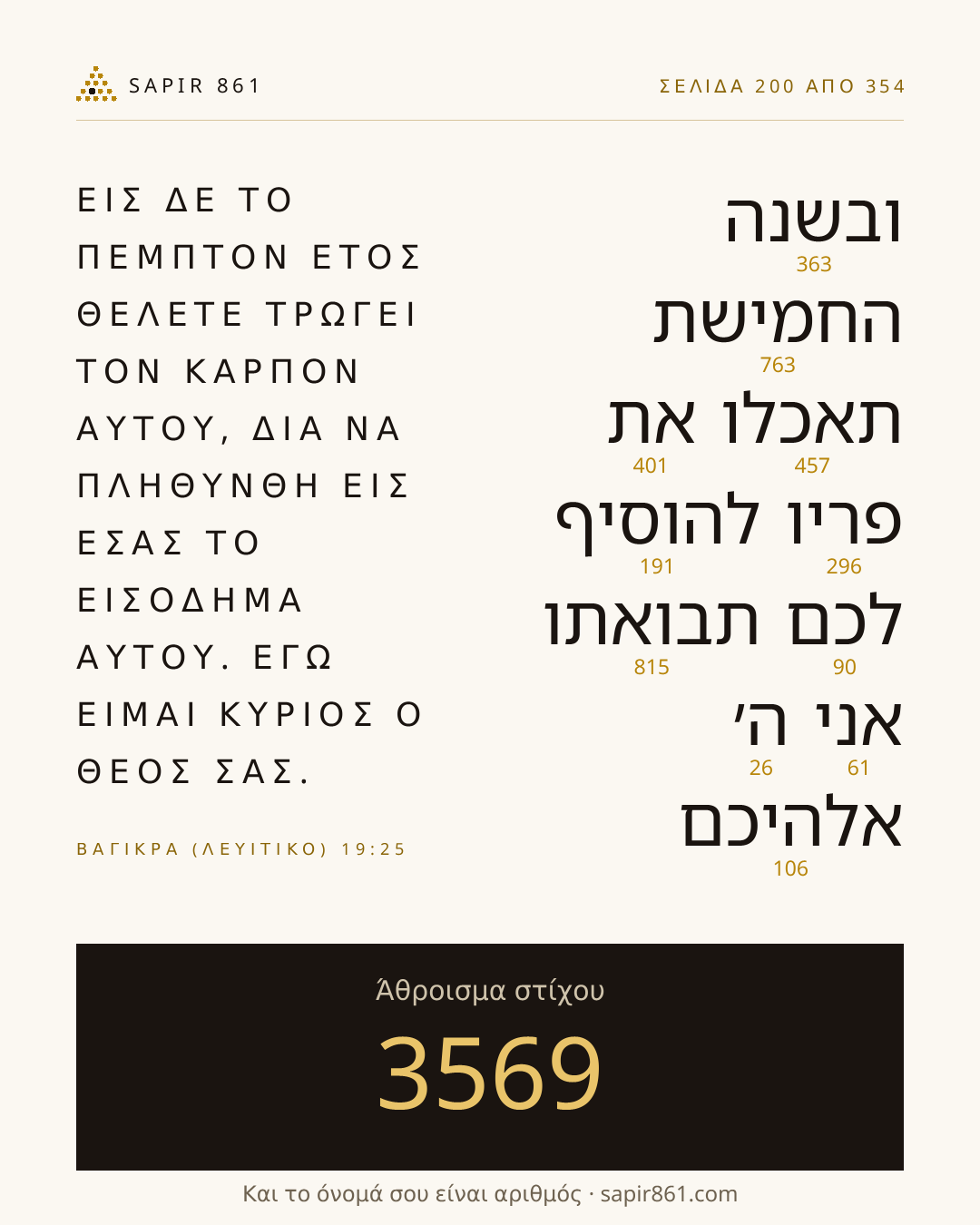 Κάρτα στίχου 200