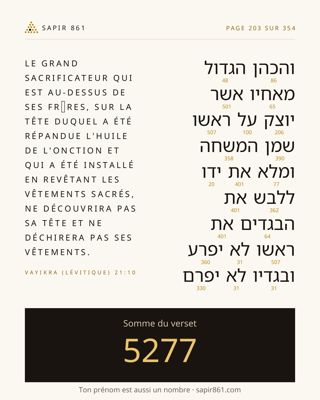 Carte du verset 203