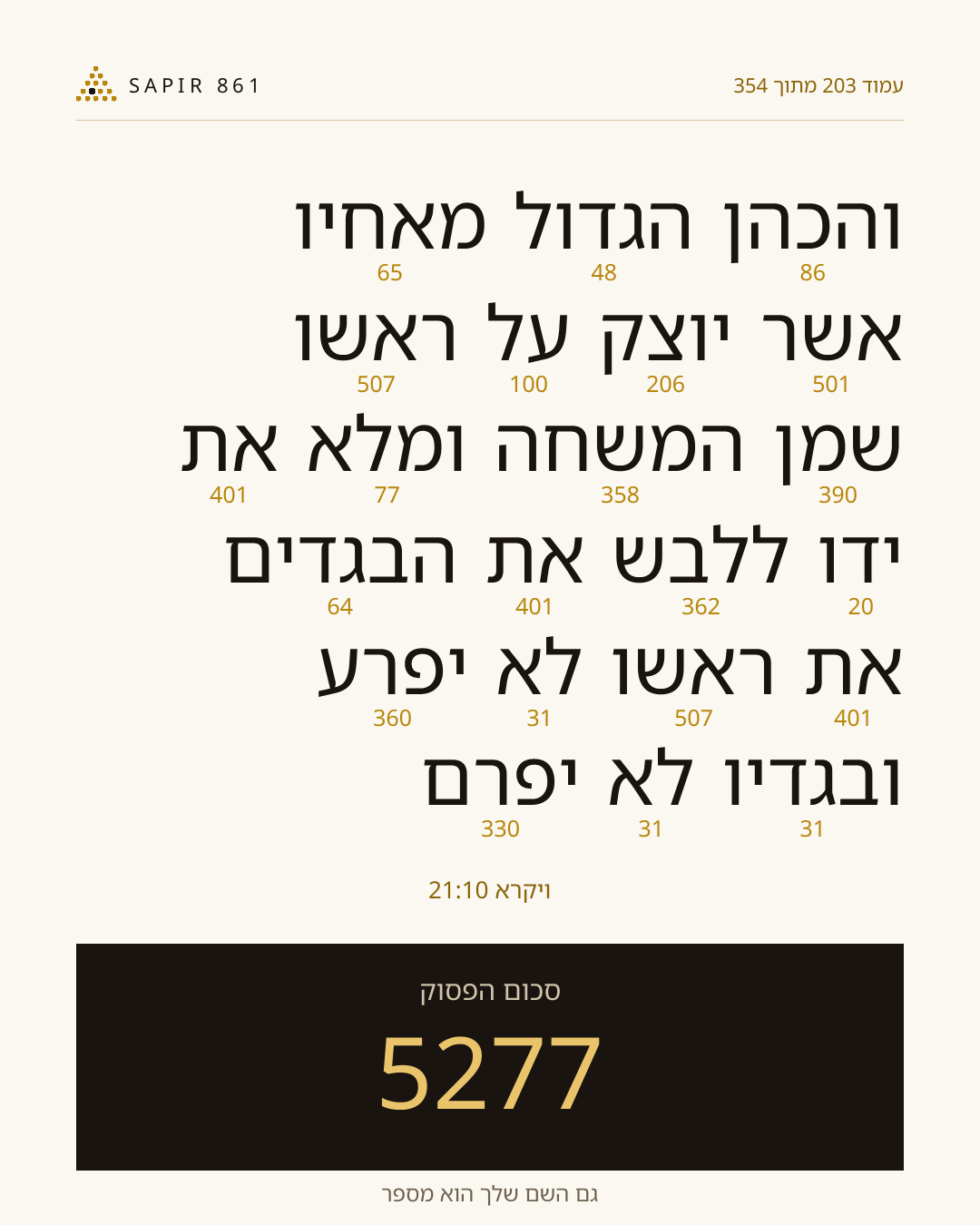 כרטיס פסוק 203