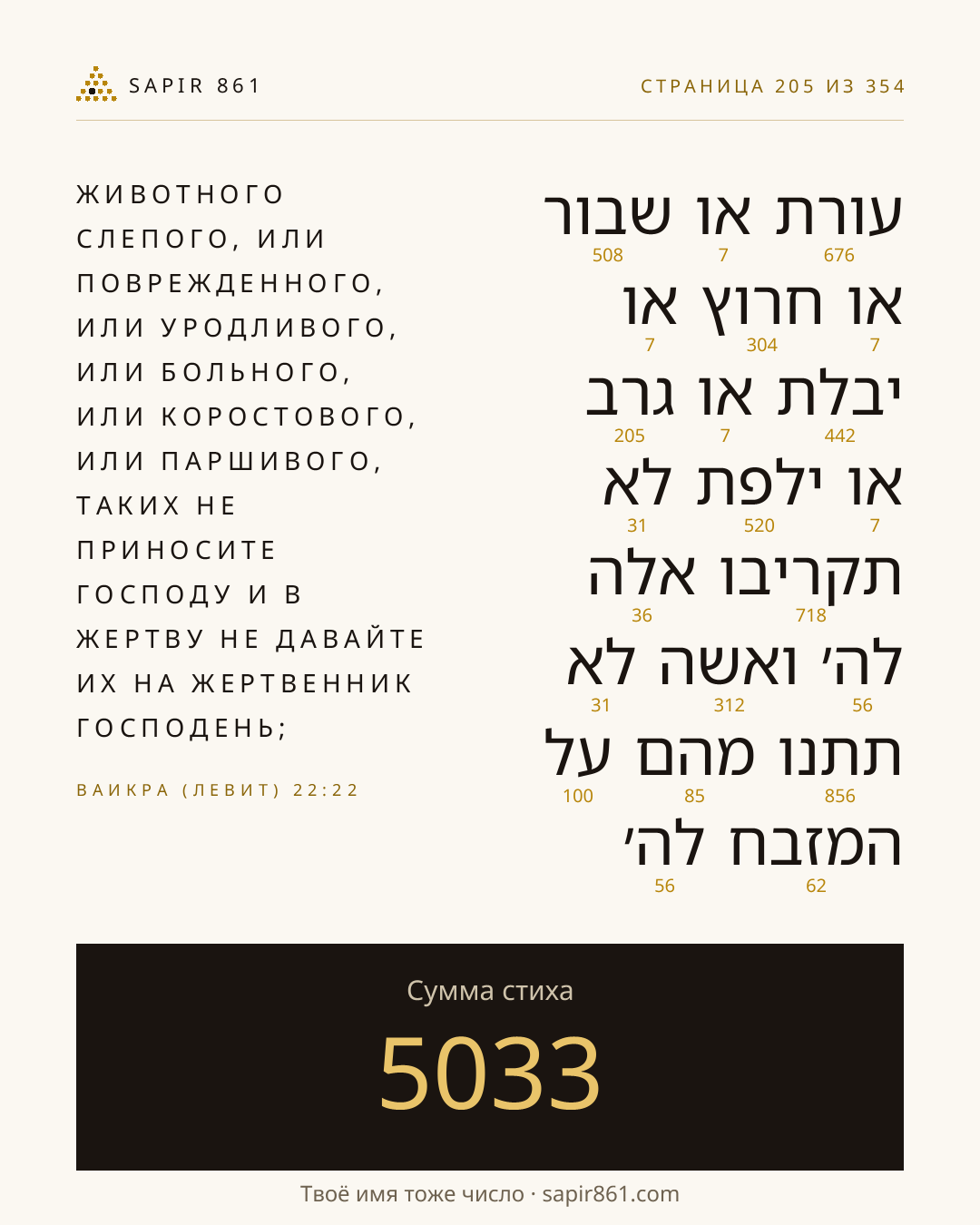 Карточка стиха 205