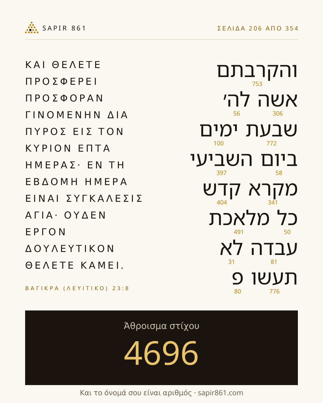 Κάρτα στίχου 206
