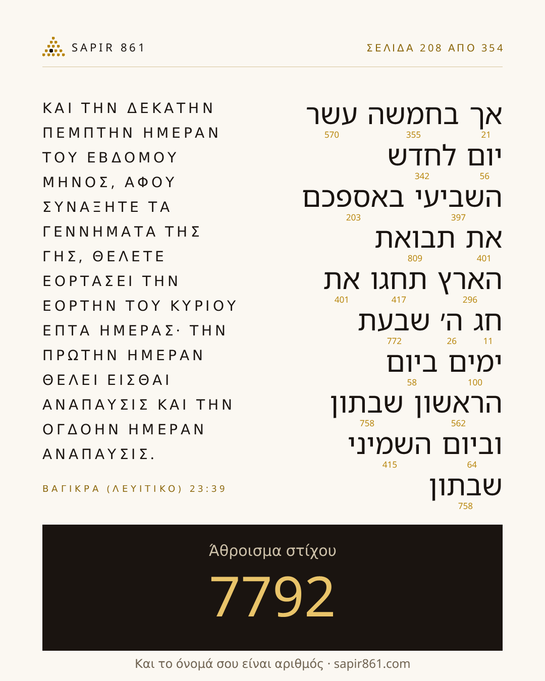Κάρτα στίχου 208