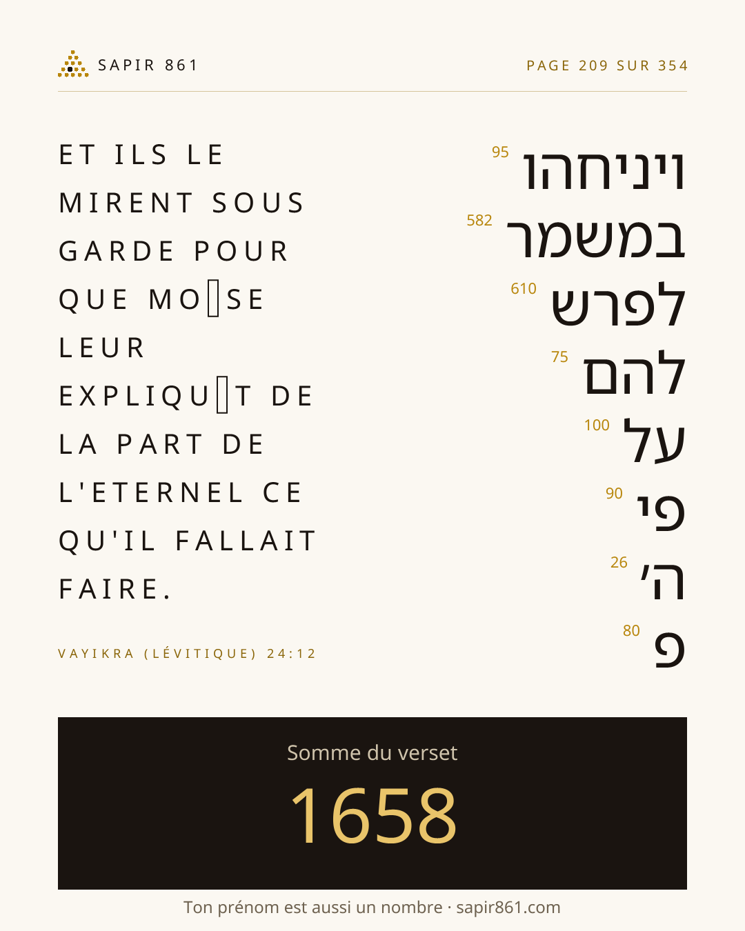 Carte du verset 209