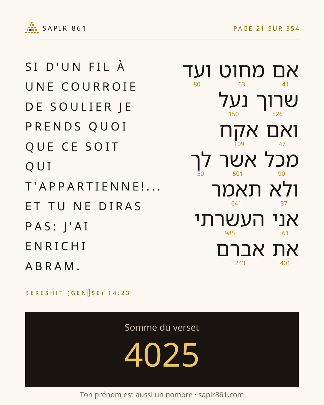 Carte du verset 21