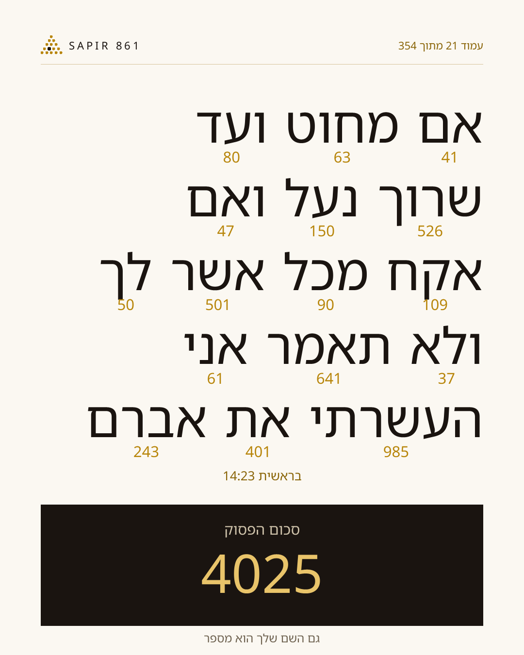 כרטיס פסוק 21