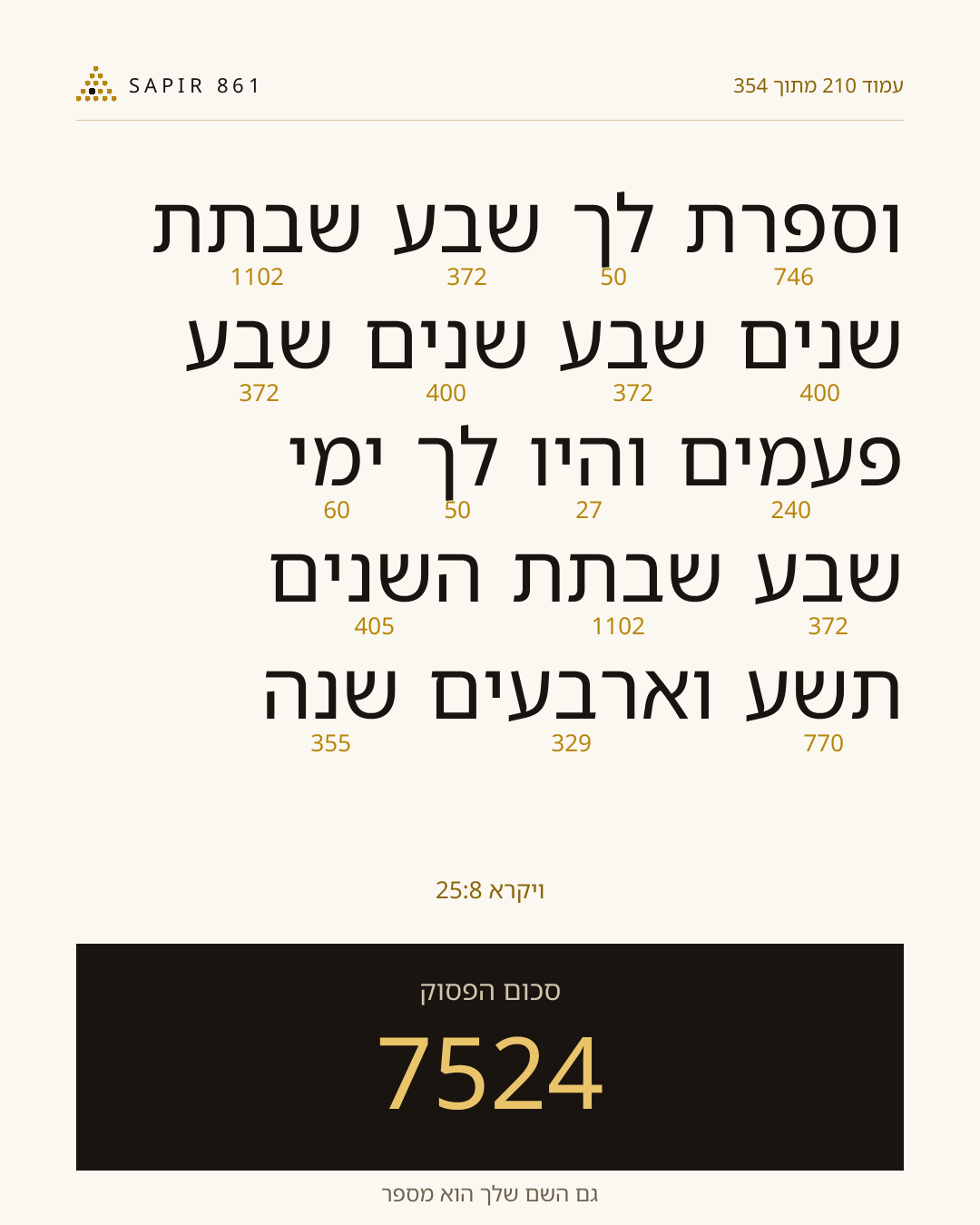 כרטיס פסוק 210