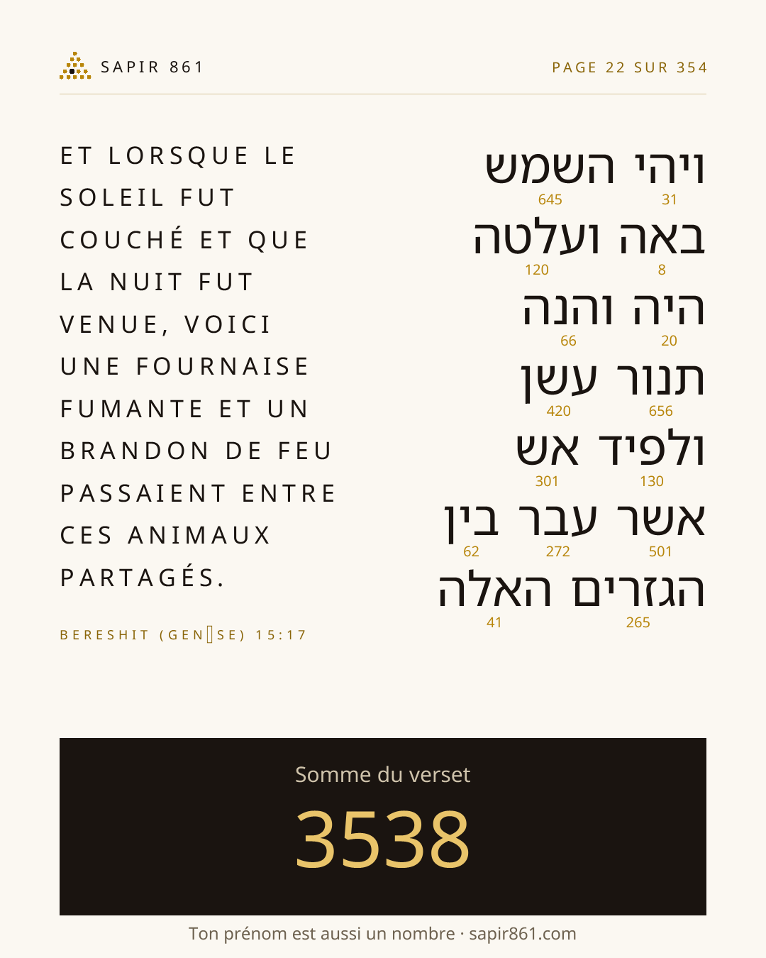 Carte du verset 22