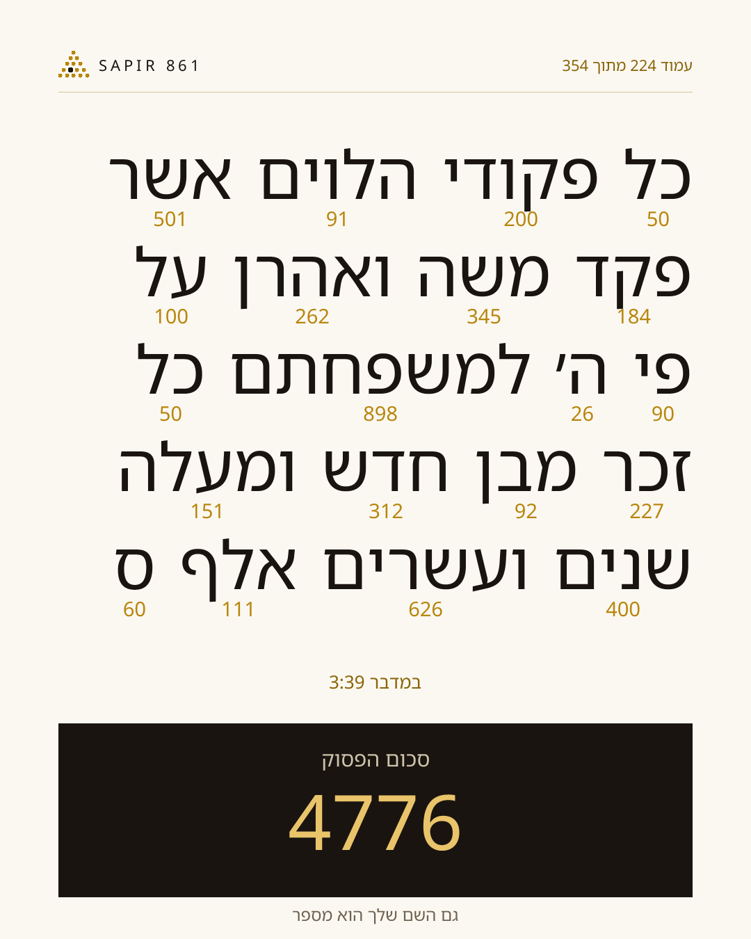 כרטיס פסוק 224