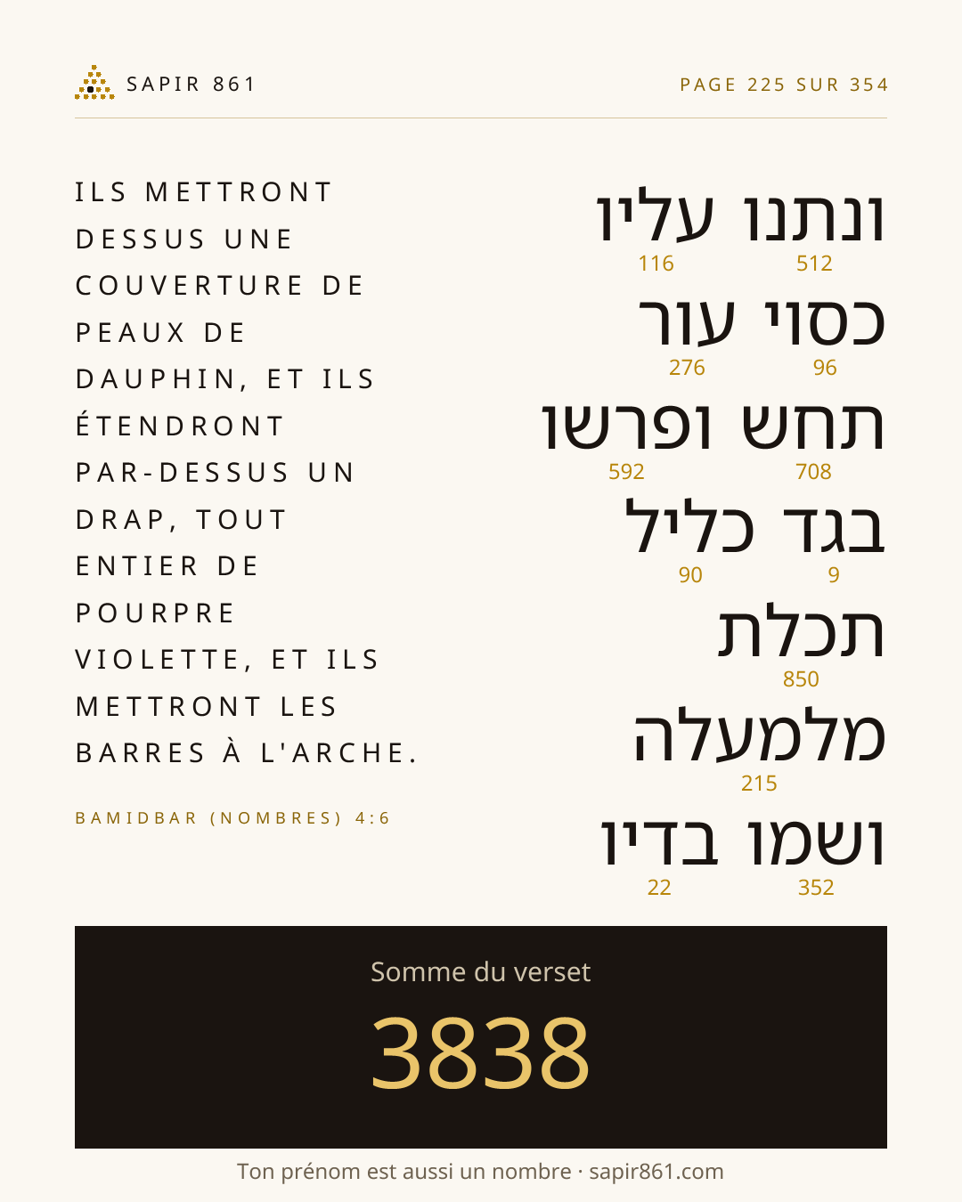 Carte du verset 225