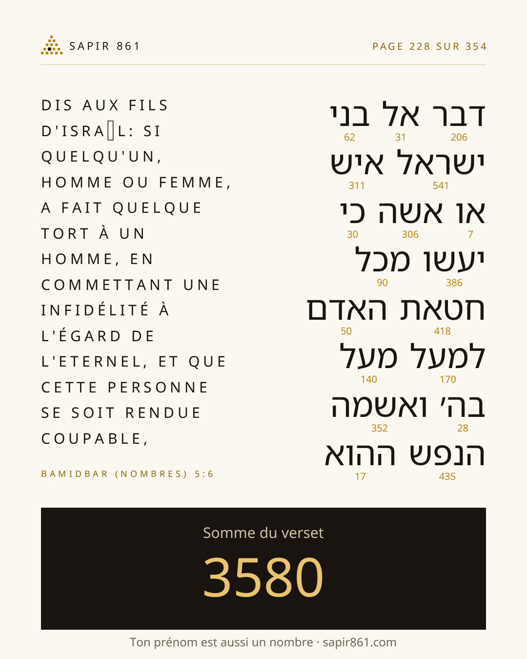 Carte du verset 228