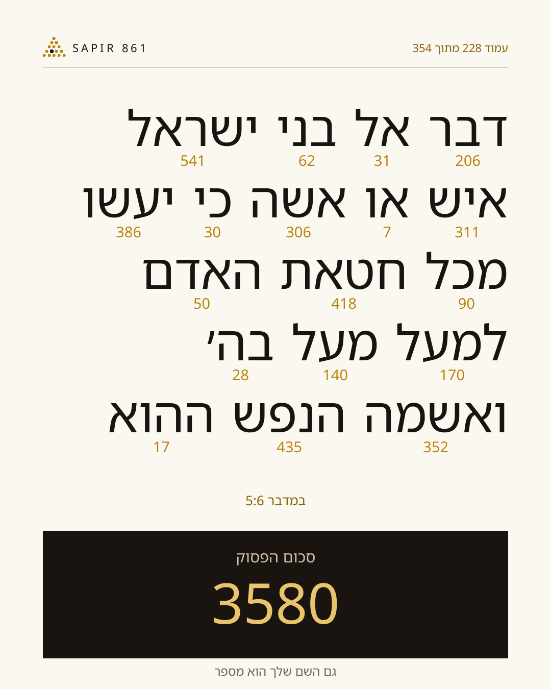 כרטיס פסוק 228