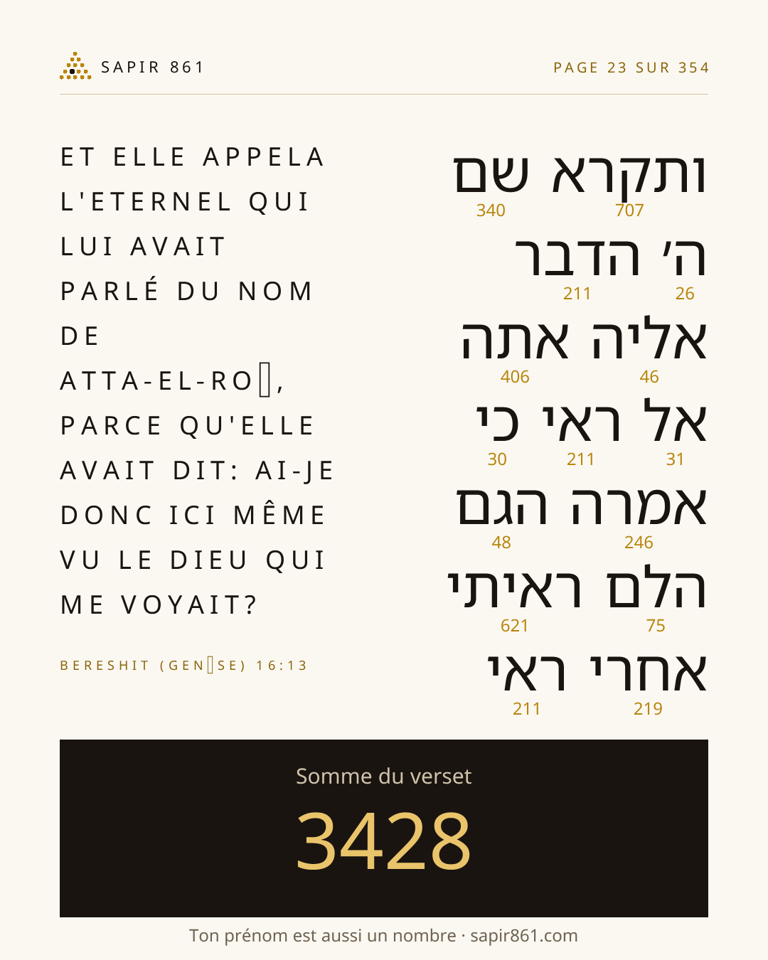 Carte du verset 23