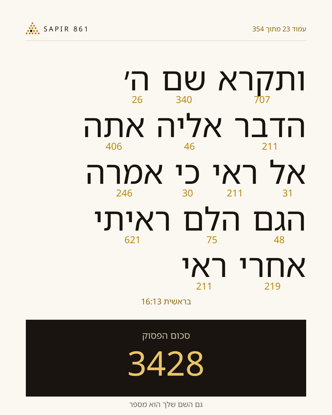 כרטיס פסוק 23