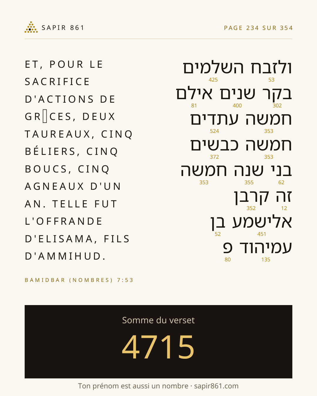 Carte du verset 234