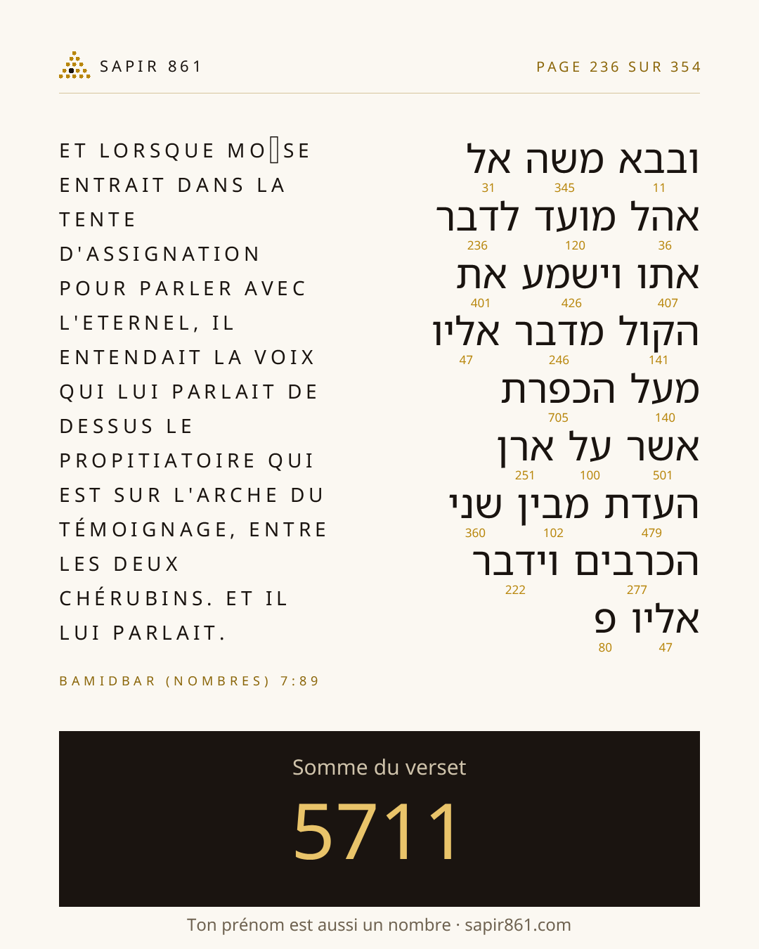 Carte du verset 236