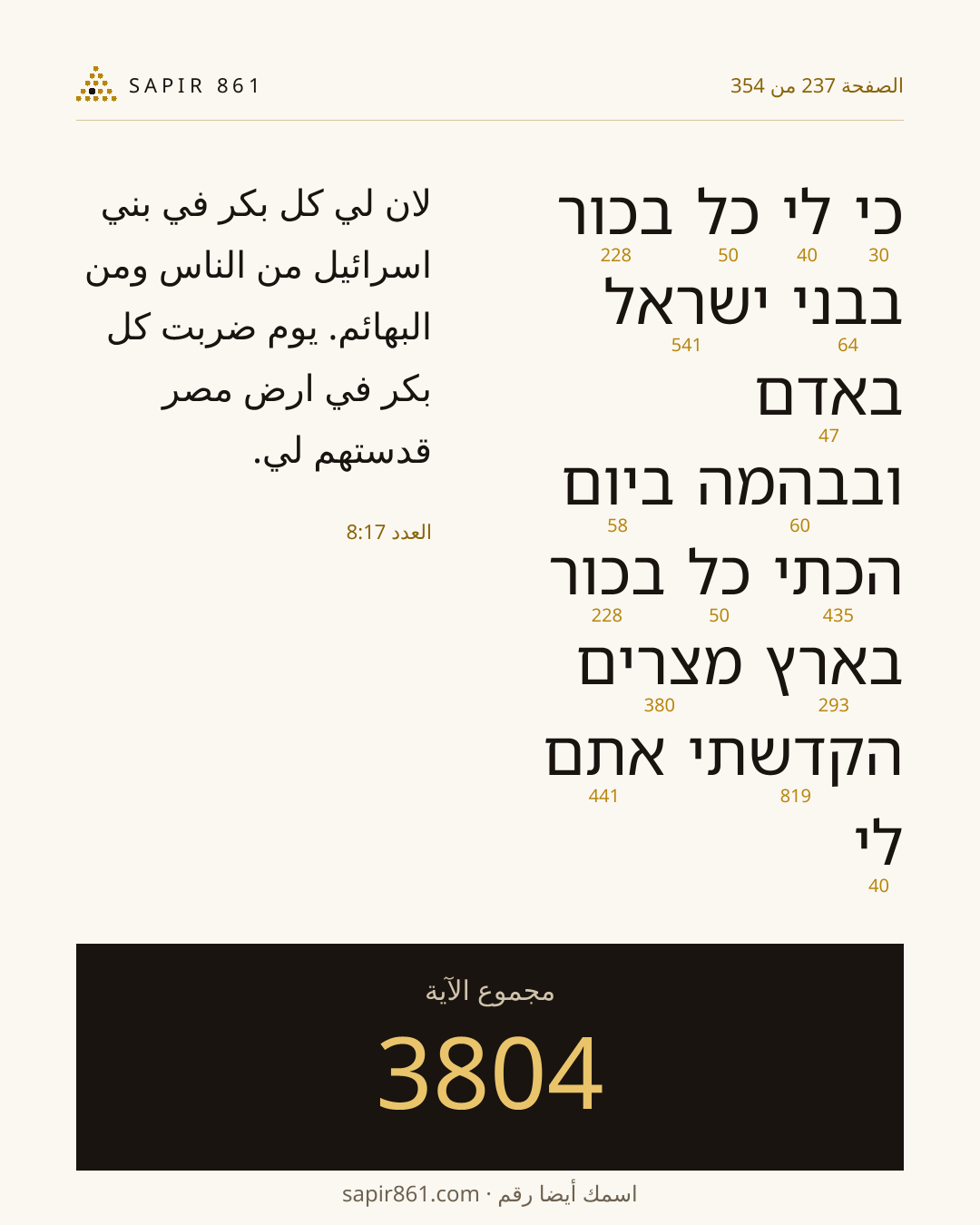 بطاقة الآية 237