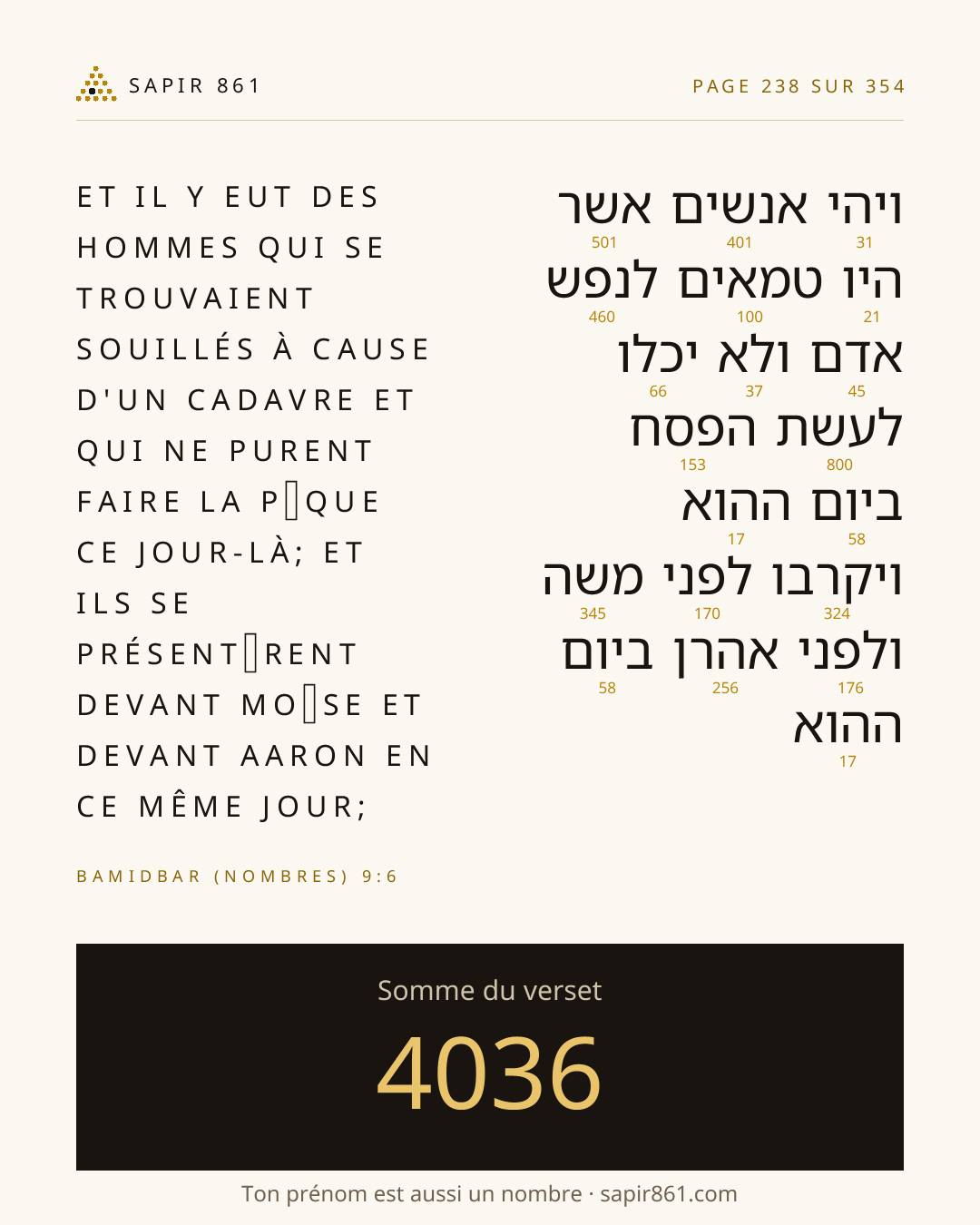 Carte du verset 238