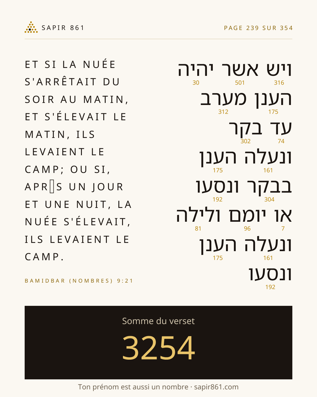 Carte du verset 239