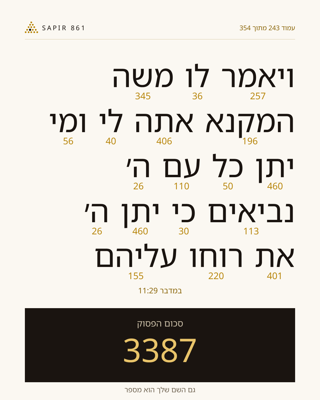 כרטיס פסוק 243