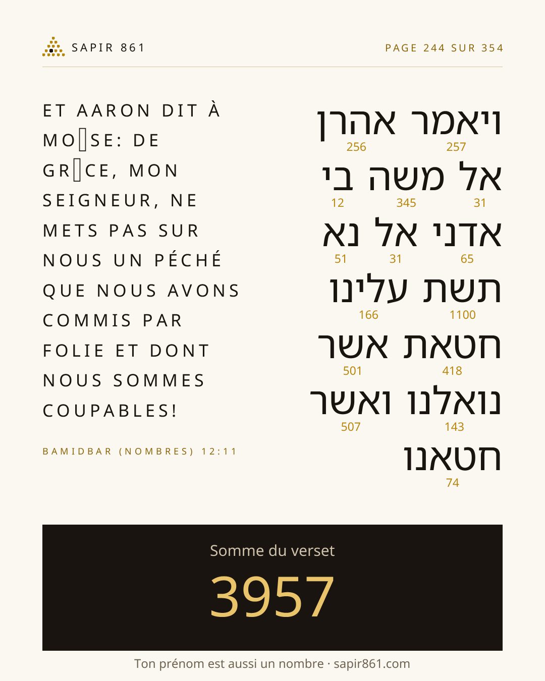 Carte du verset 244