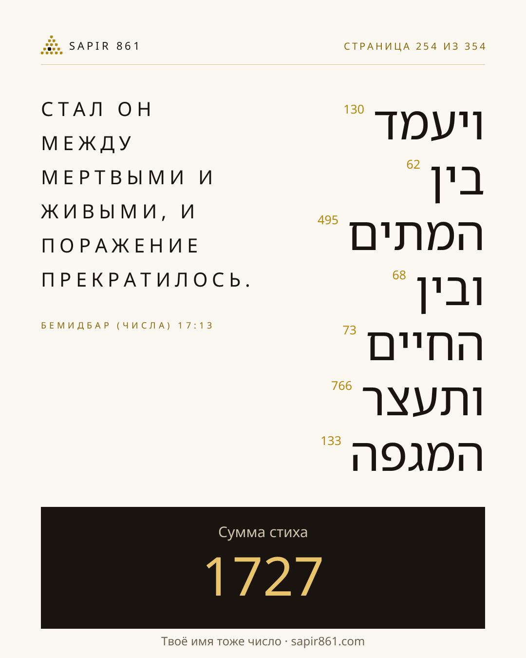 Карточка стиха 254