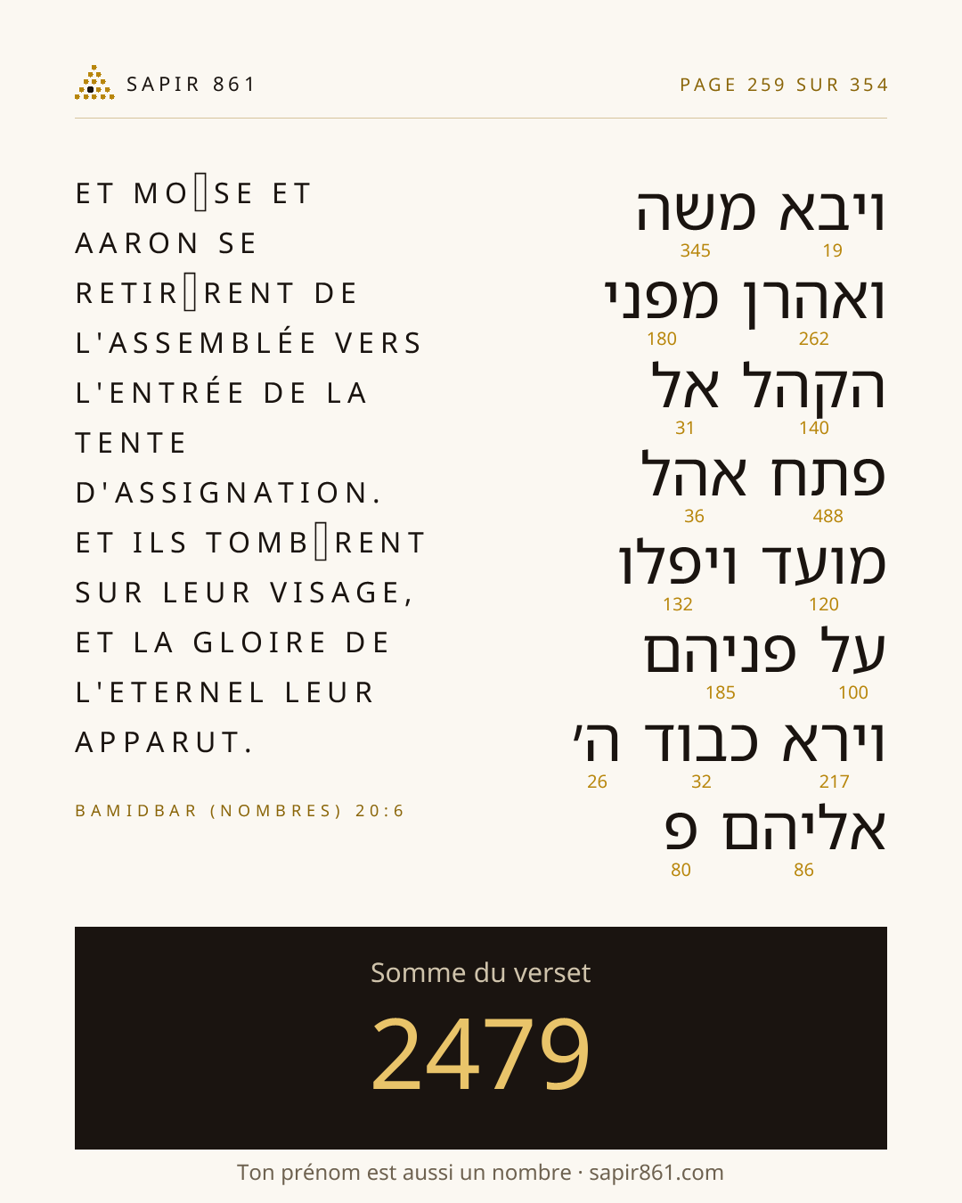 Carte du verset 259