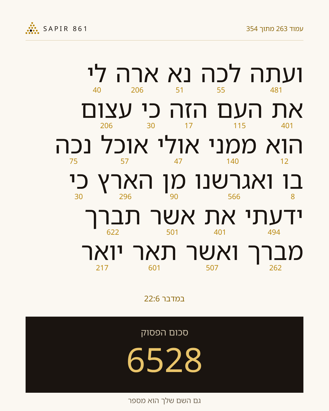 כרטיס פסוק 263