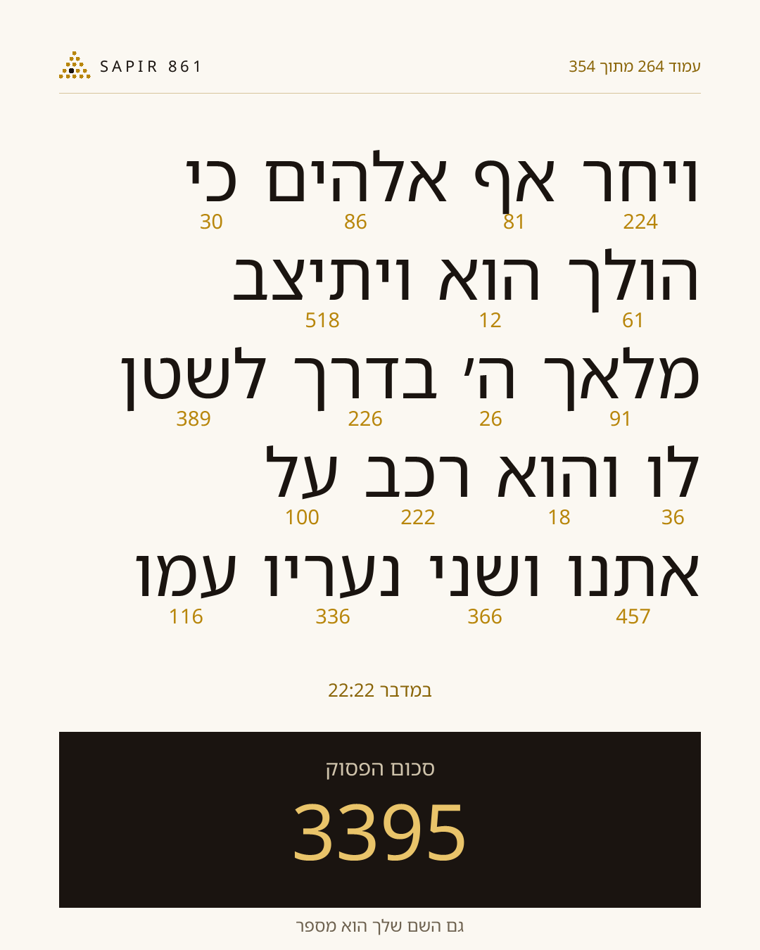 כרטיס פסוק 264