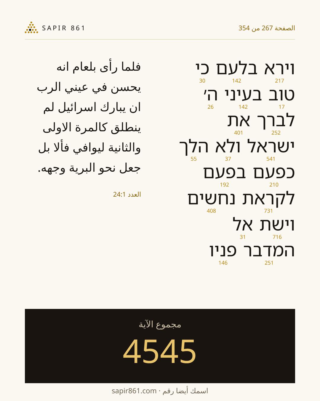 بطاقة الآية 267