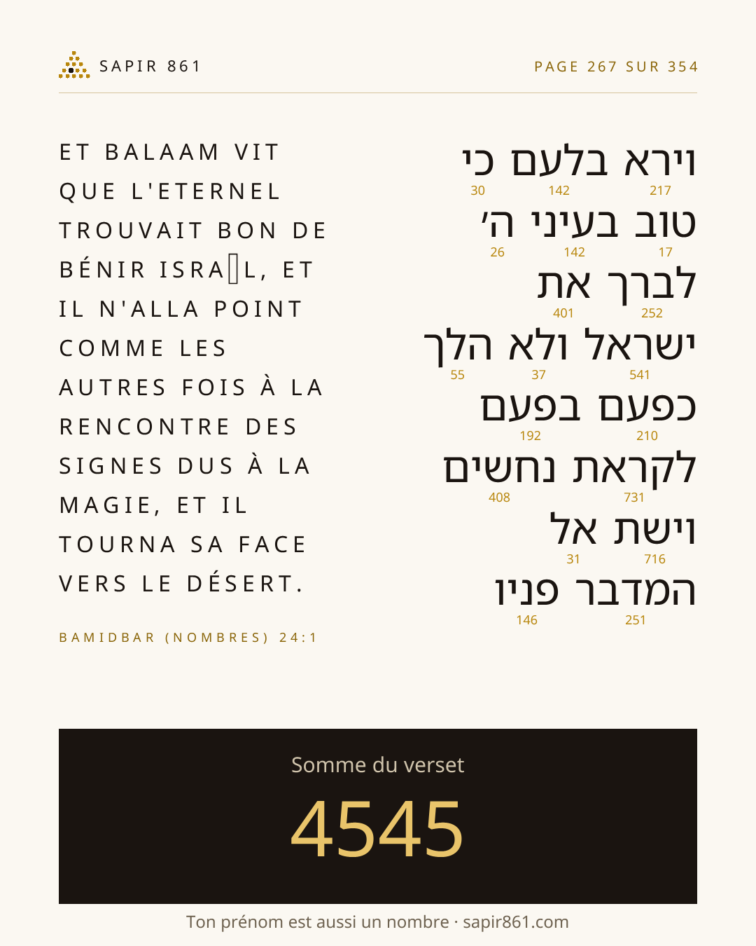 Carte du verset 267
