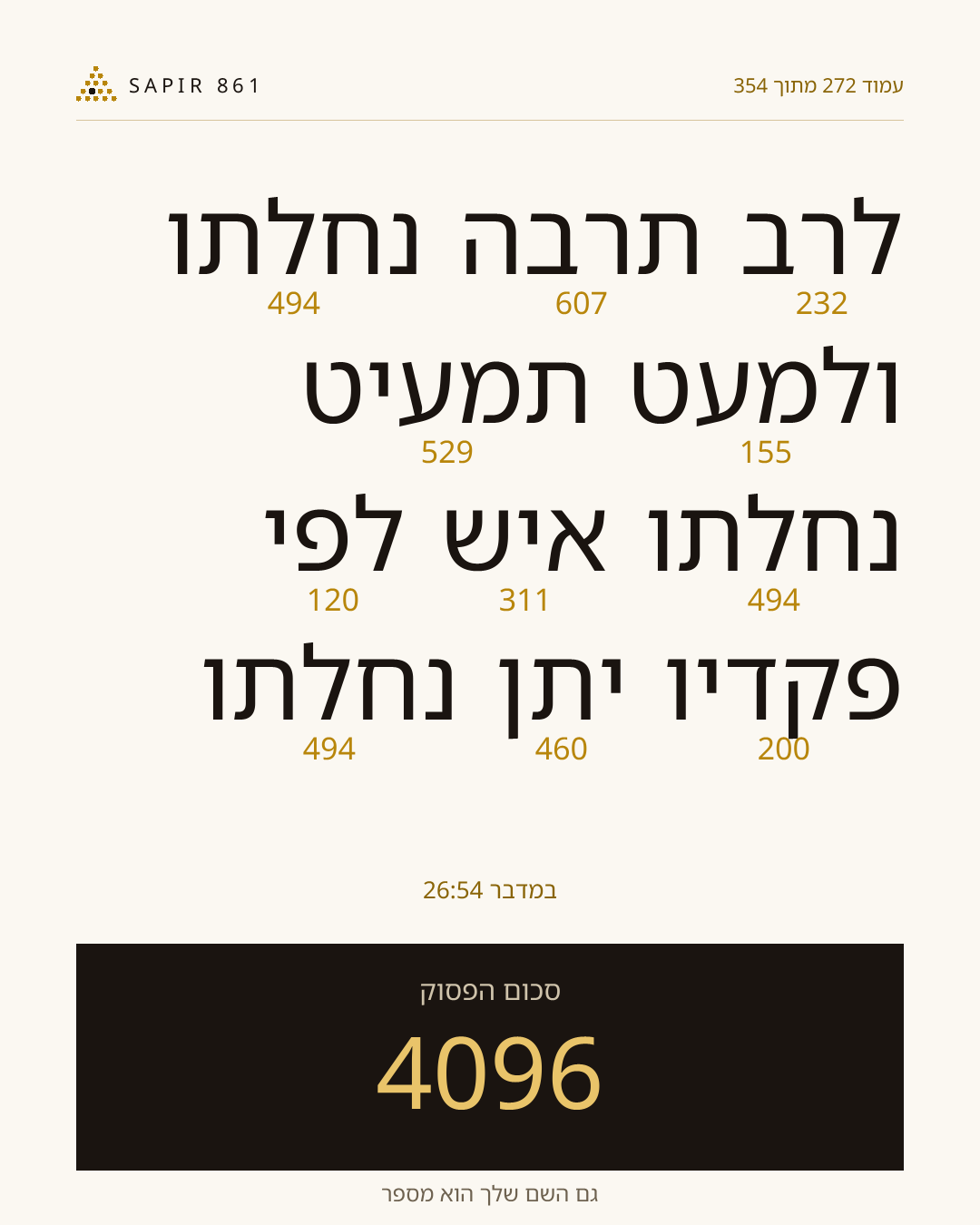 כרטיס פסוק 272