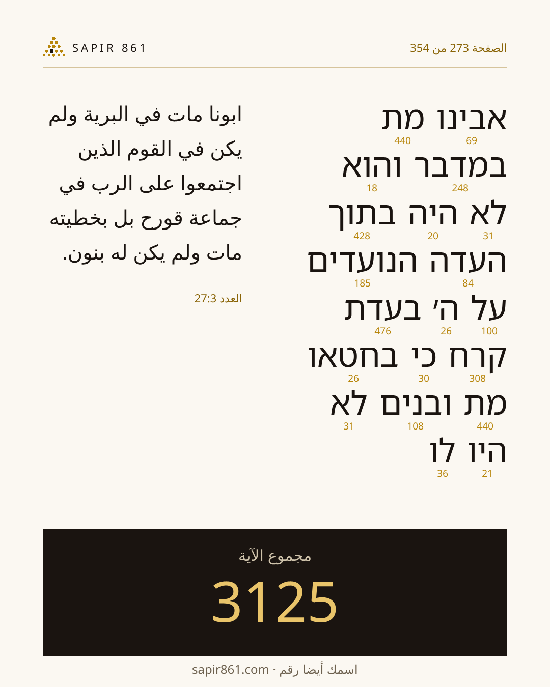 بطاقة الآية 273