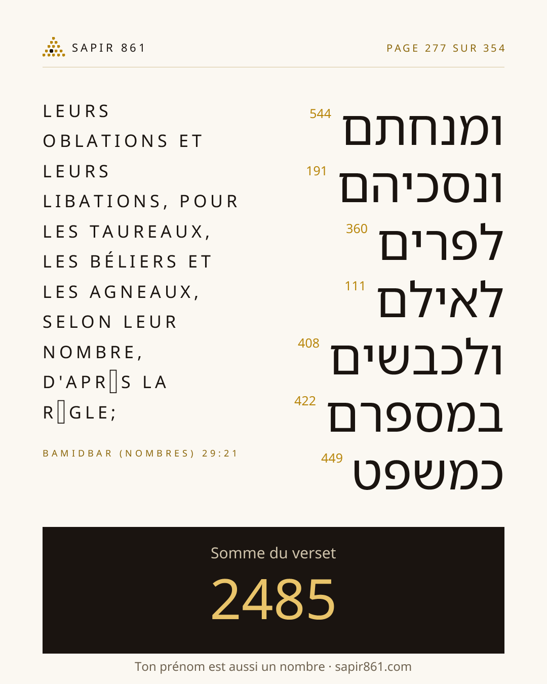 Carte du verset 277