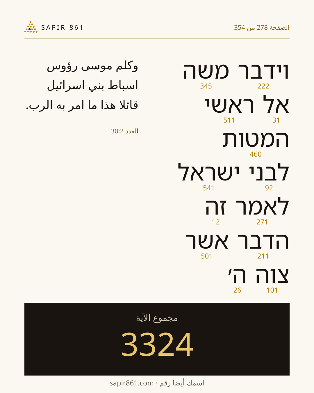 بطاقة الآية 278