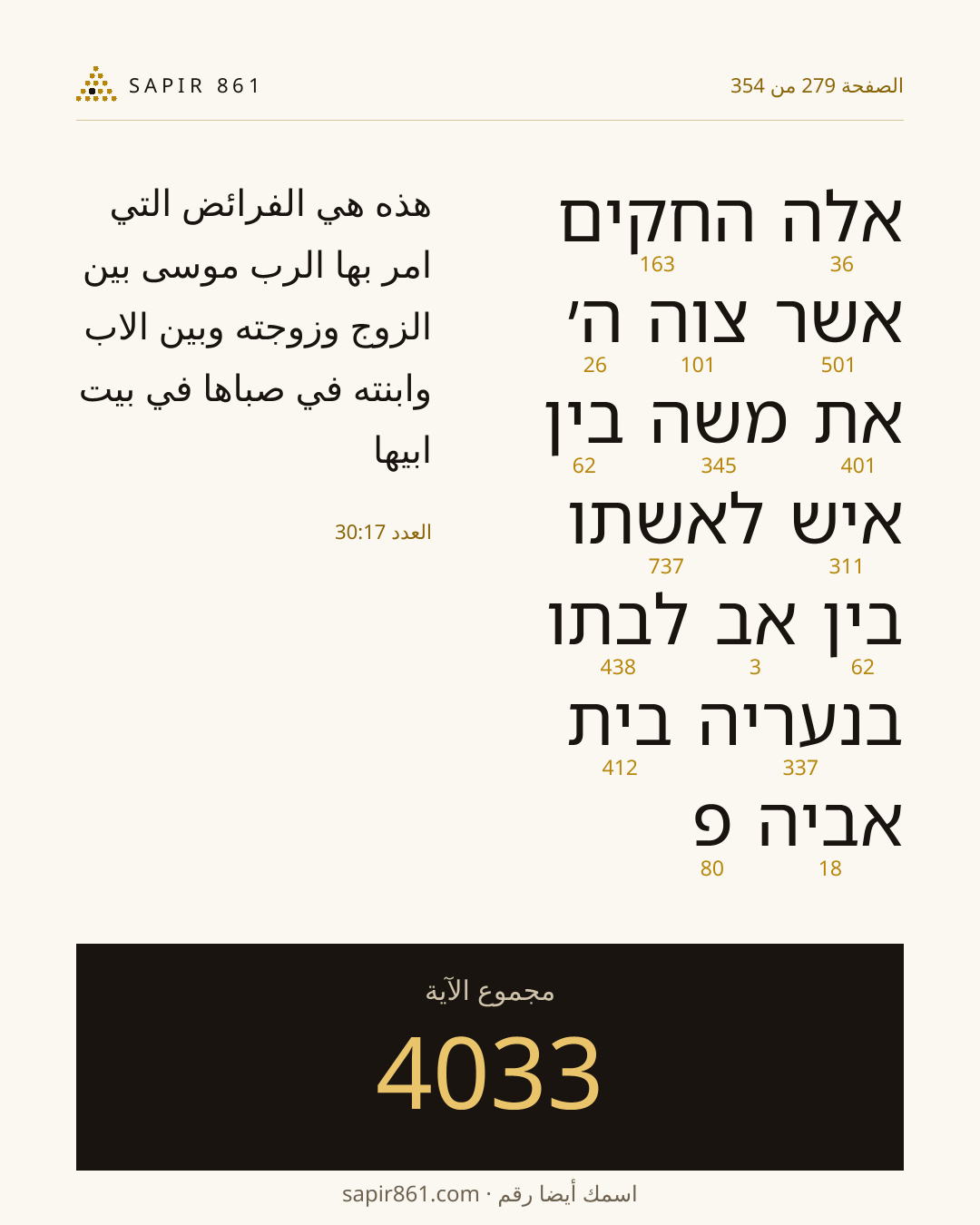بطاقة الآية 279