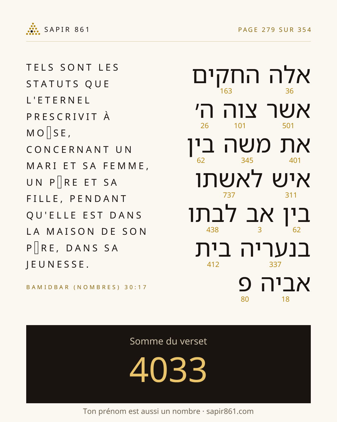 Carte du verset 279