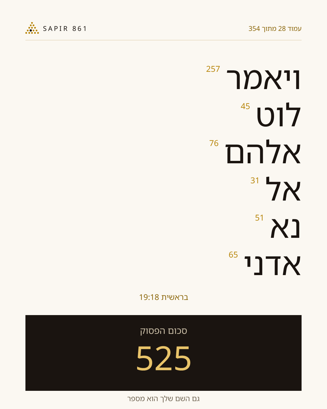 כרטיס פסוק 28
