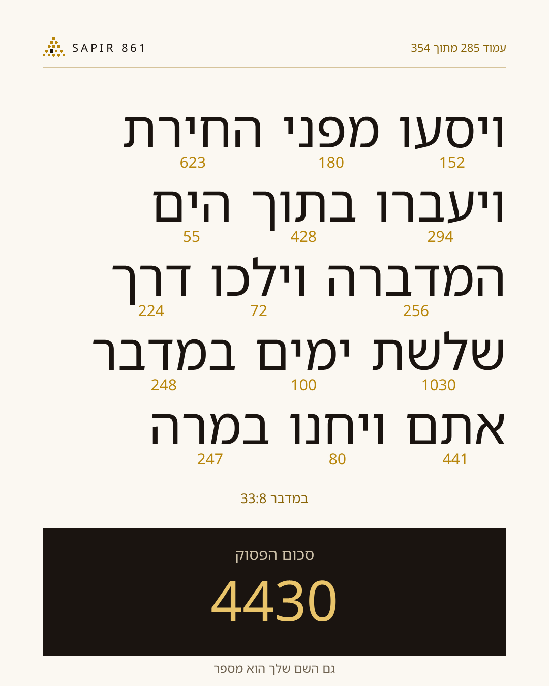 כרטיס פסוק 285