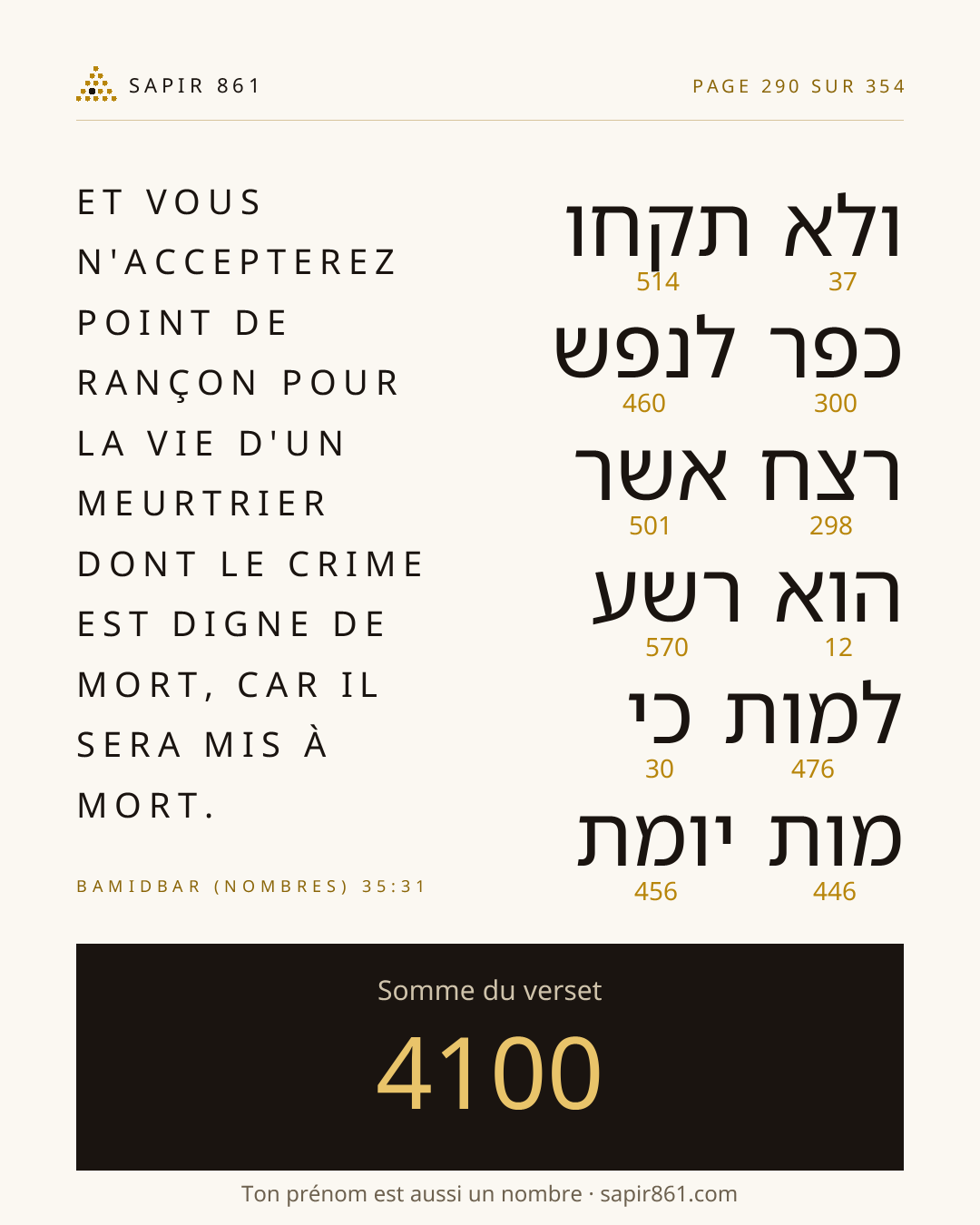 Carte du verset 290