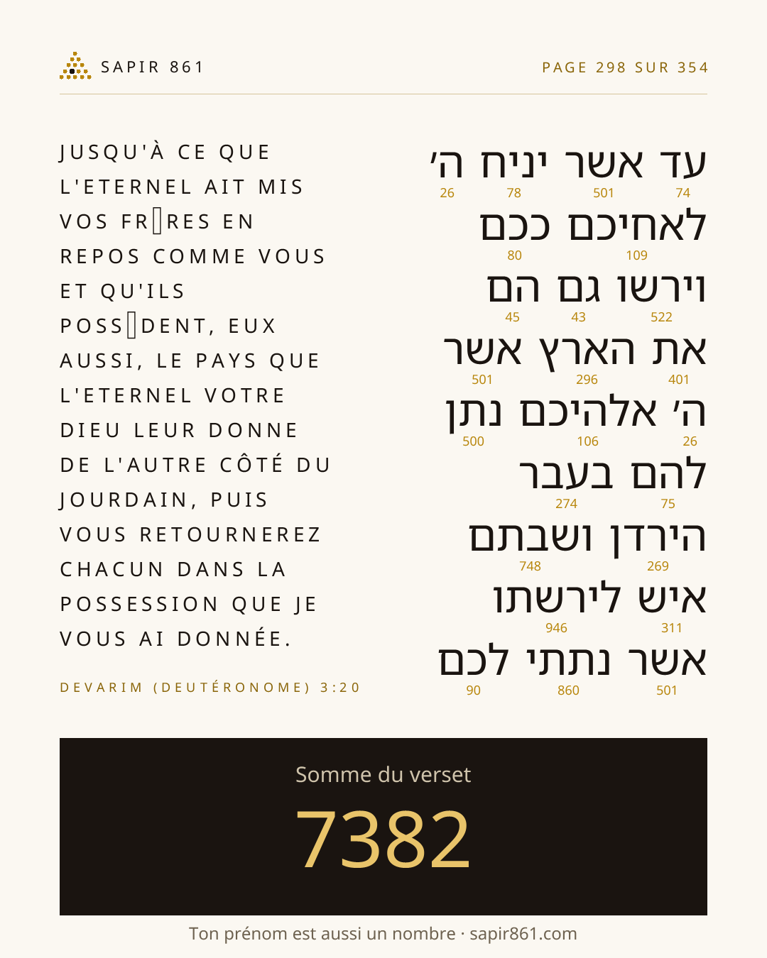 Carte du verset 298