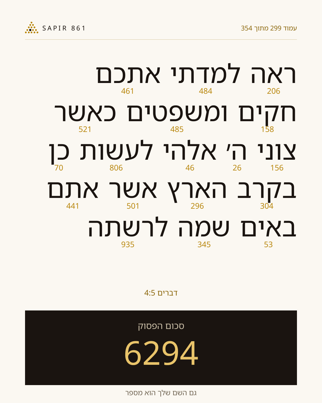 כרטיס פסוק 299