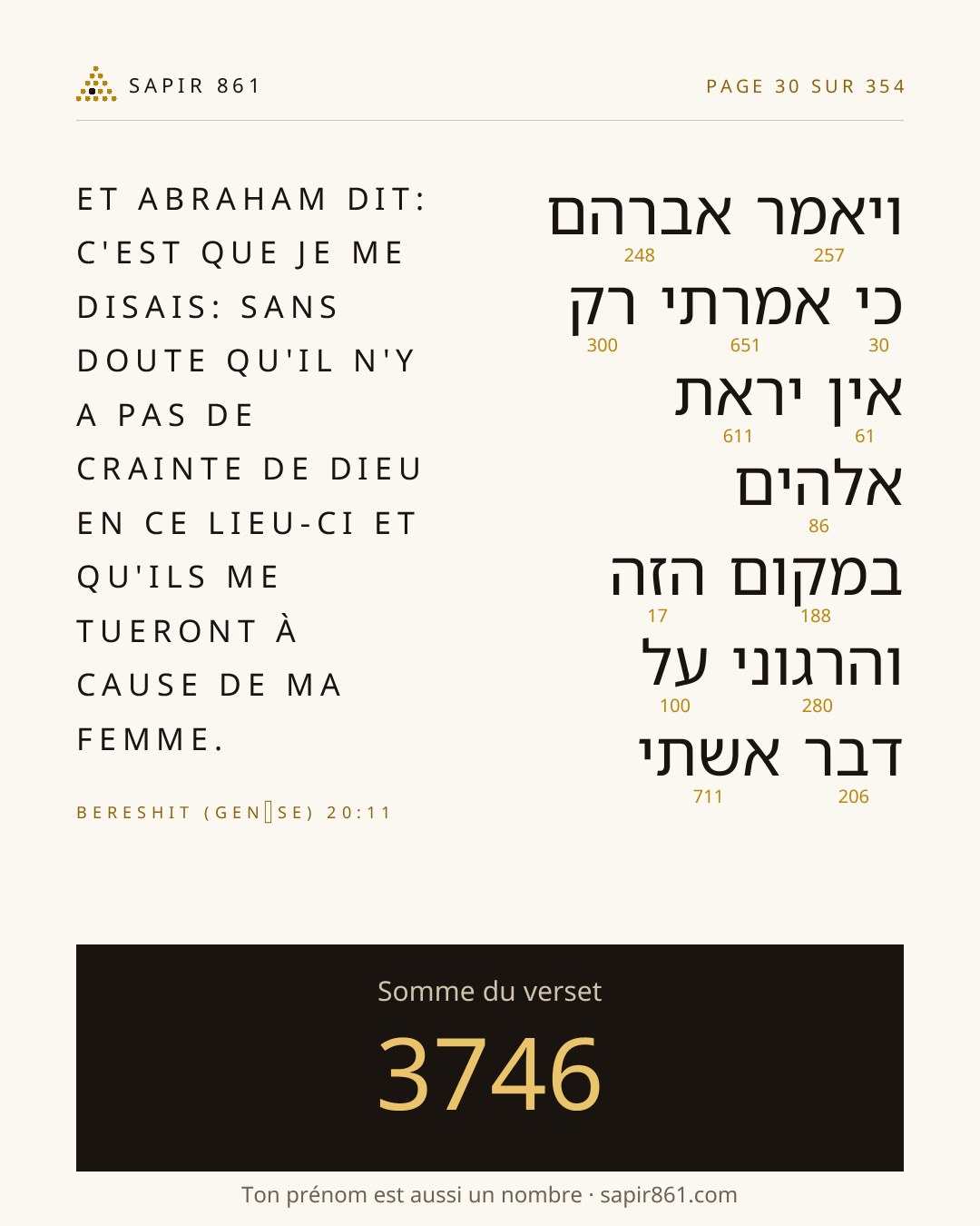 Carte du verset 30