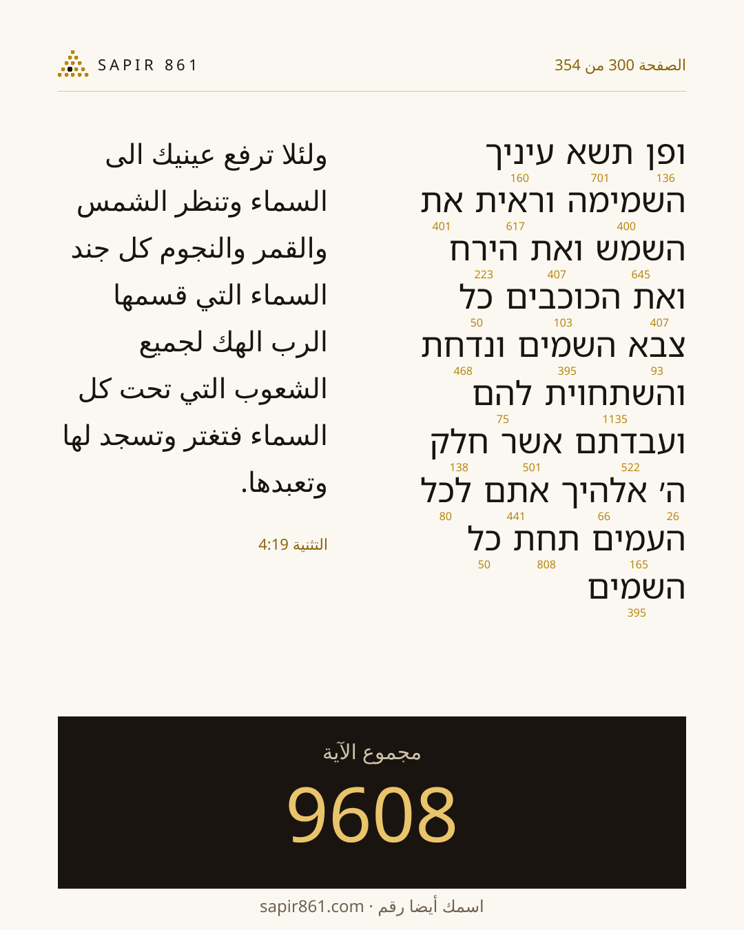 بطاقة الآية 300