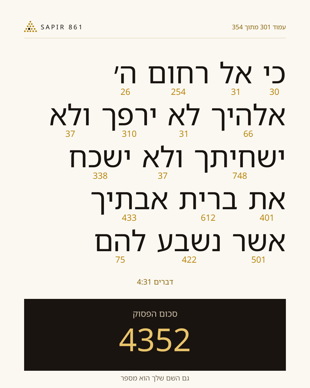כרטיס פסוק 301