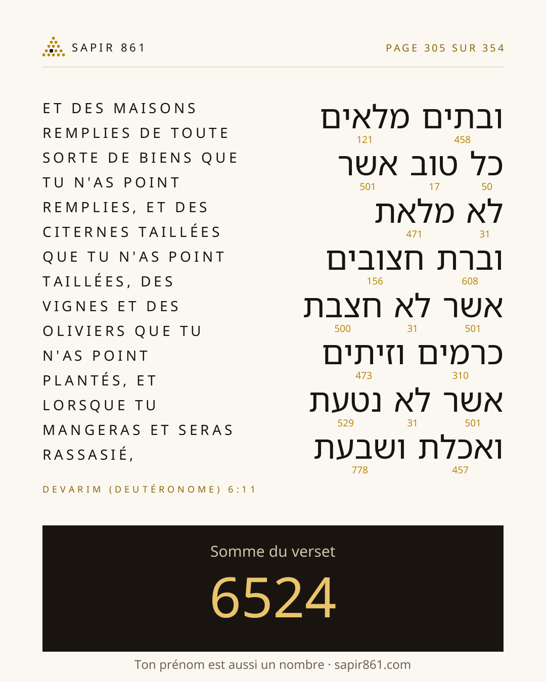 Carte du verset 305